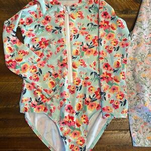 Floral Long Sleeve Swimsuit